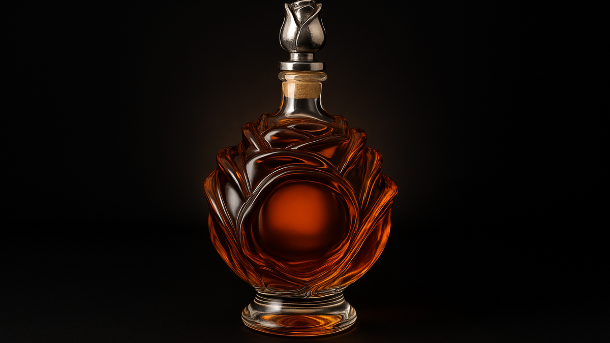 AI-generated rose whisky bottle